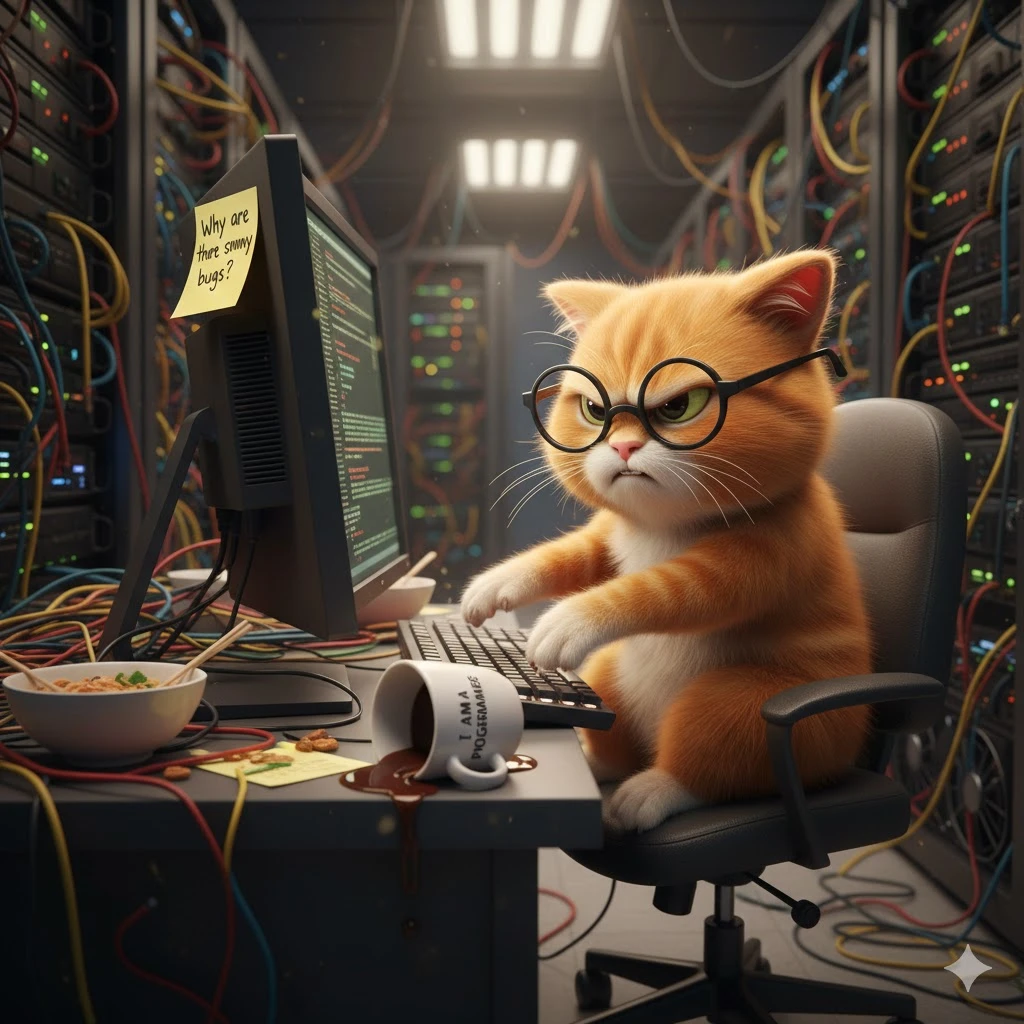 Pixar Style Programmer Cat