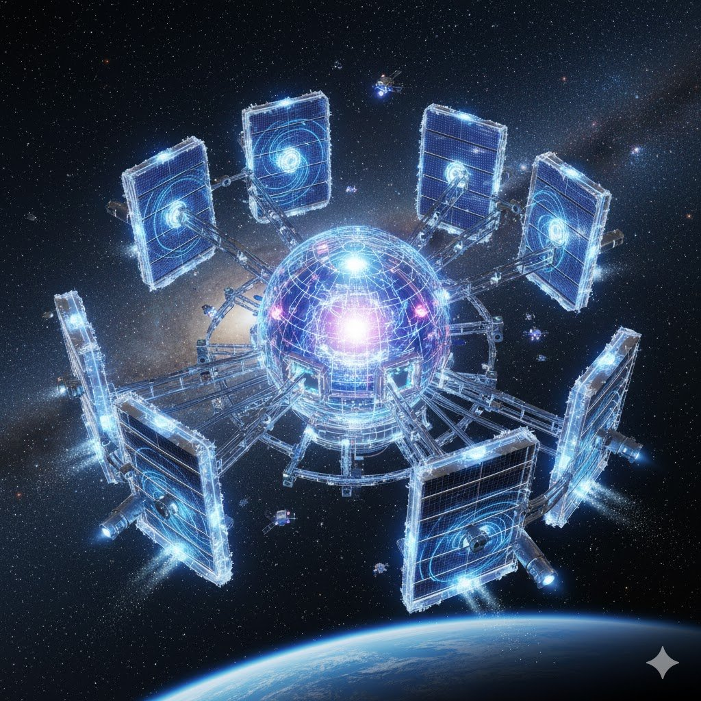 Quantum computing model in space