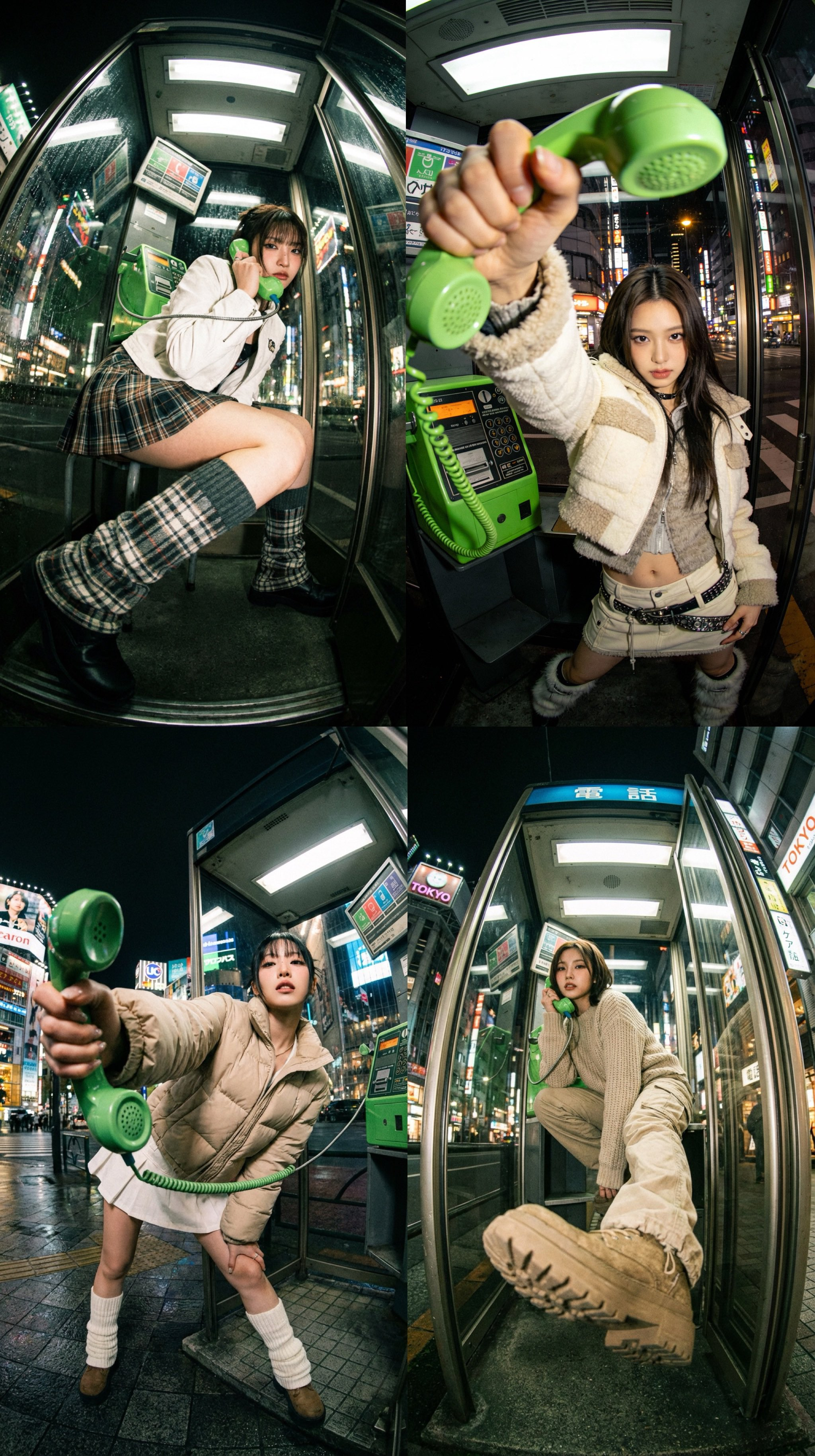 Extreme wide-angle dramatic portrait in Tokyo