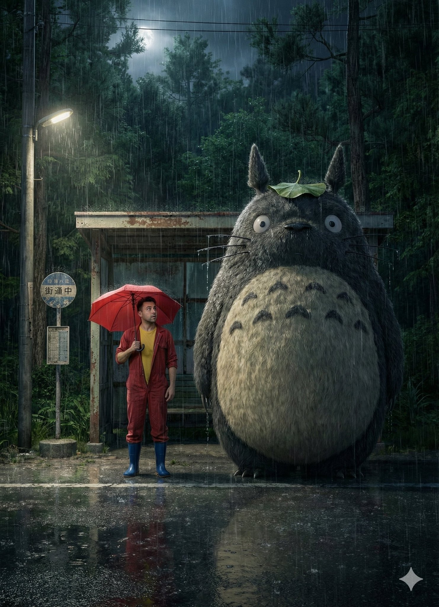 Totoro Bus Stop Rainy