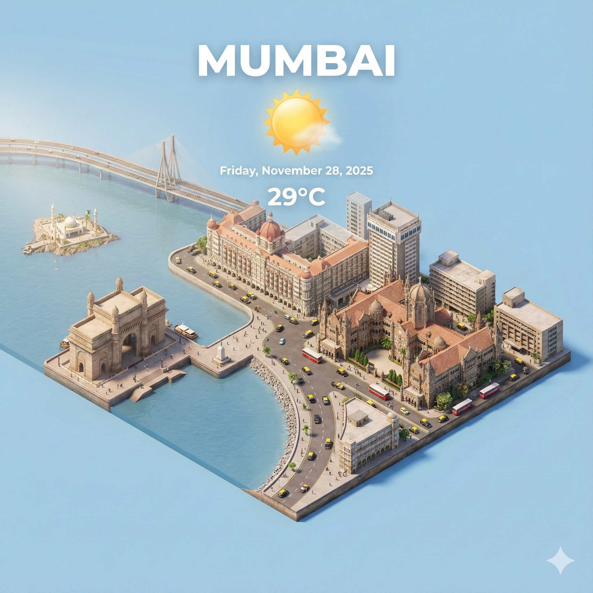 Mumbai Weather 3D Scene