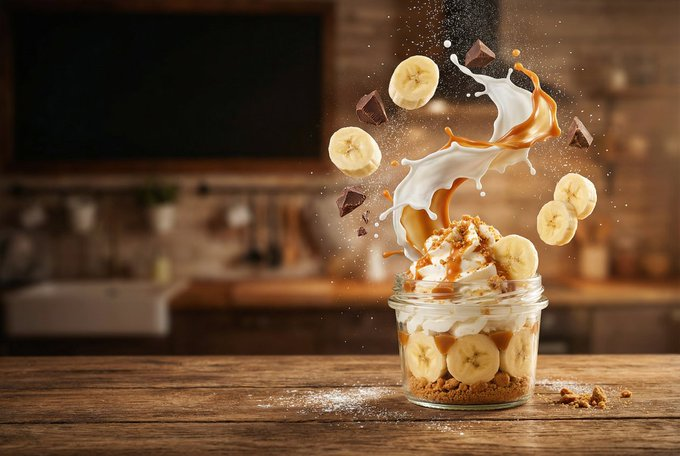 Advertising-style food photo with floating subject and splash