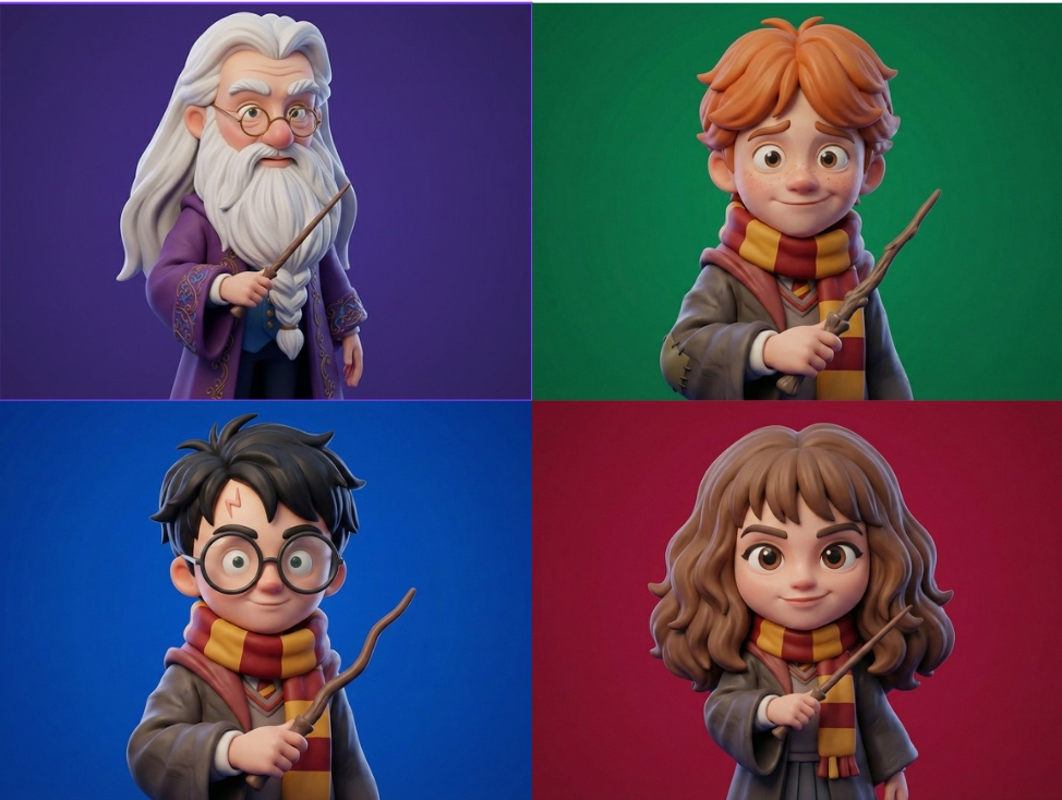 Stylized 3D caricature of a celebrity